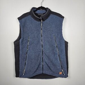 Royal Robbins Mens‎ XL Sherpa Fleece Vest Full Zip Outdoor Hiking Blue Black